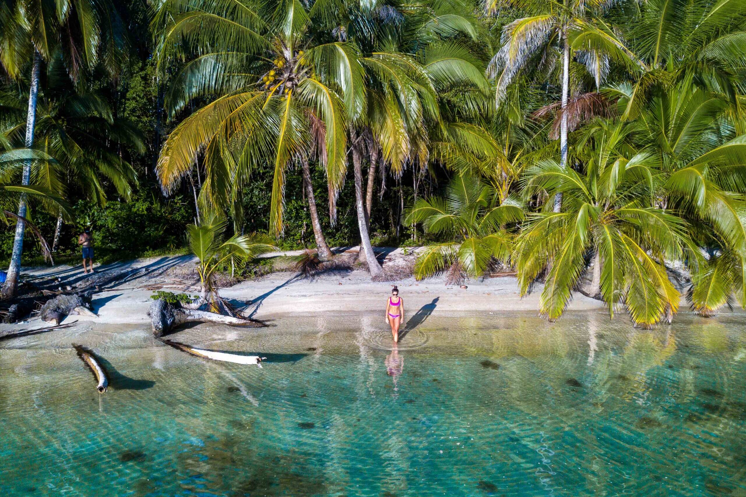 Drone shot of Bocas del Drago in Panama