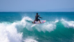 surfer on Pavones wave in Costa Rica