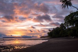 Sunset at Punta Banco Beach in Costa Rica during COVID-19