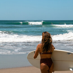 Surfer girl in Popoyo Nicaragua