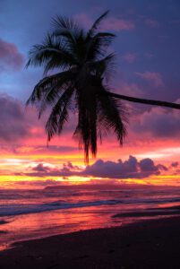 Beach sunset in Punta Banco Costa Rica