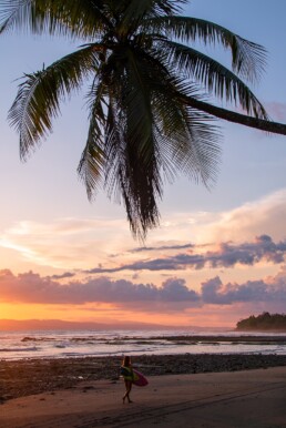 Sunset on the beach of Punta Banco Costa Rica