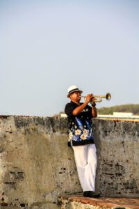 Trumpet player in Cartagena Colombia