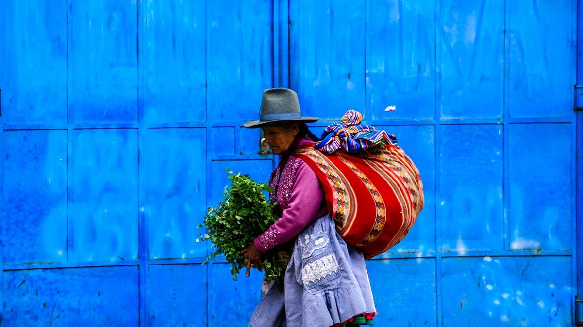 Woman on the streets of Huaraz Peru