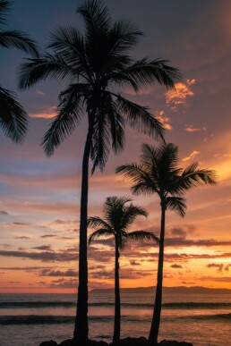 Sunset on the beach of Pavones Costa Rica