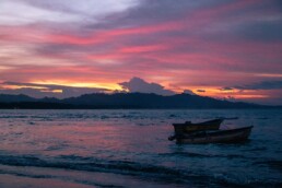 Sunset on the caribbean coast of Costa Rica