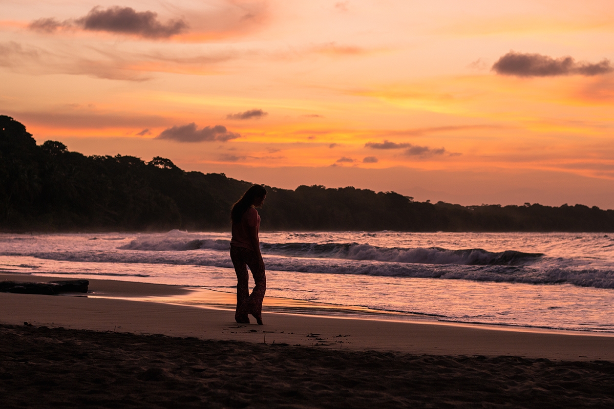 Sunset at Playa Manzanillo on the Caribbean coast of Costa Rica