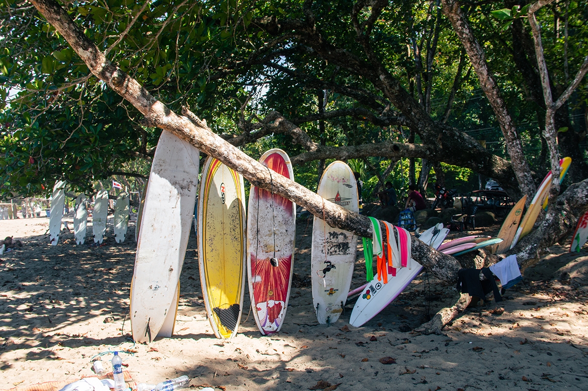 Surfboard rental on Playa Cocles in the Caribbean Costa Rica