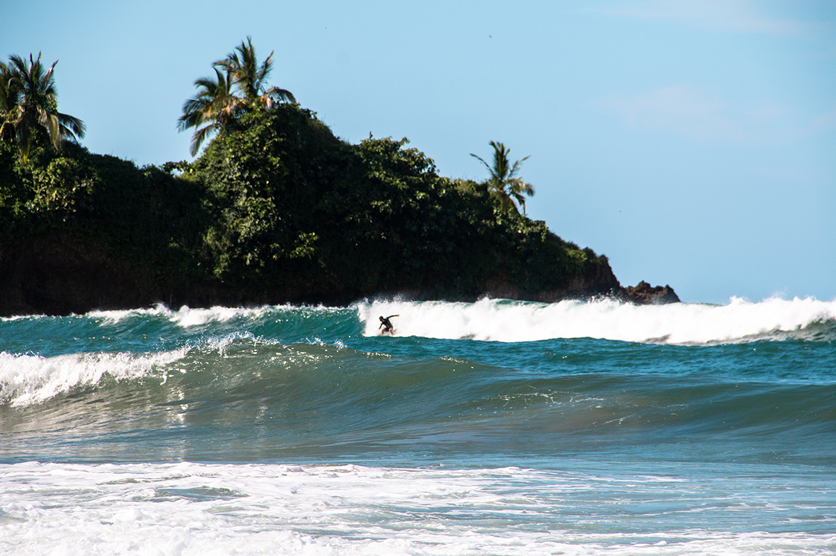 Surfing Playa Cocles in the Caribbean Costa Rica