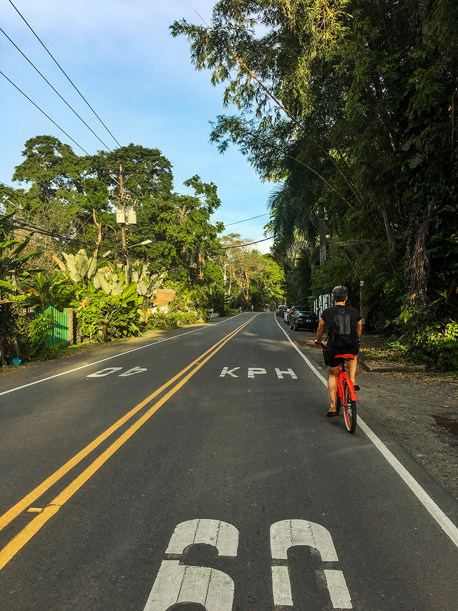 Cycling on the Caribbean coast of Costa Rica