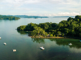 Drone view of Isla Chiquita Glamping in Costa Rica