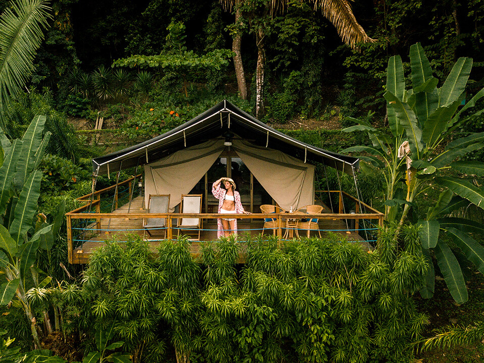 Glamping tent at Isla Chiquita Glamping in Costa Rica