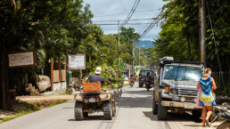 Main street of Santa Teresa in Costa Rica