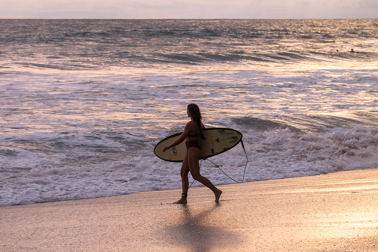 Sunset surfing at Playa Santa Teresa Costa Rica