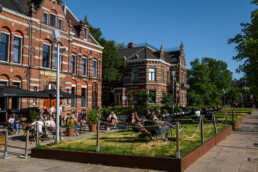 Terrace of Bar Kantoor in Conscious Hotel Westerpark in Amsterdam