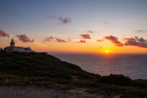 Sunset at Cabo do Roca in Portugal