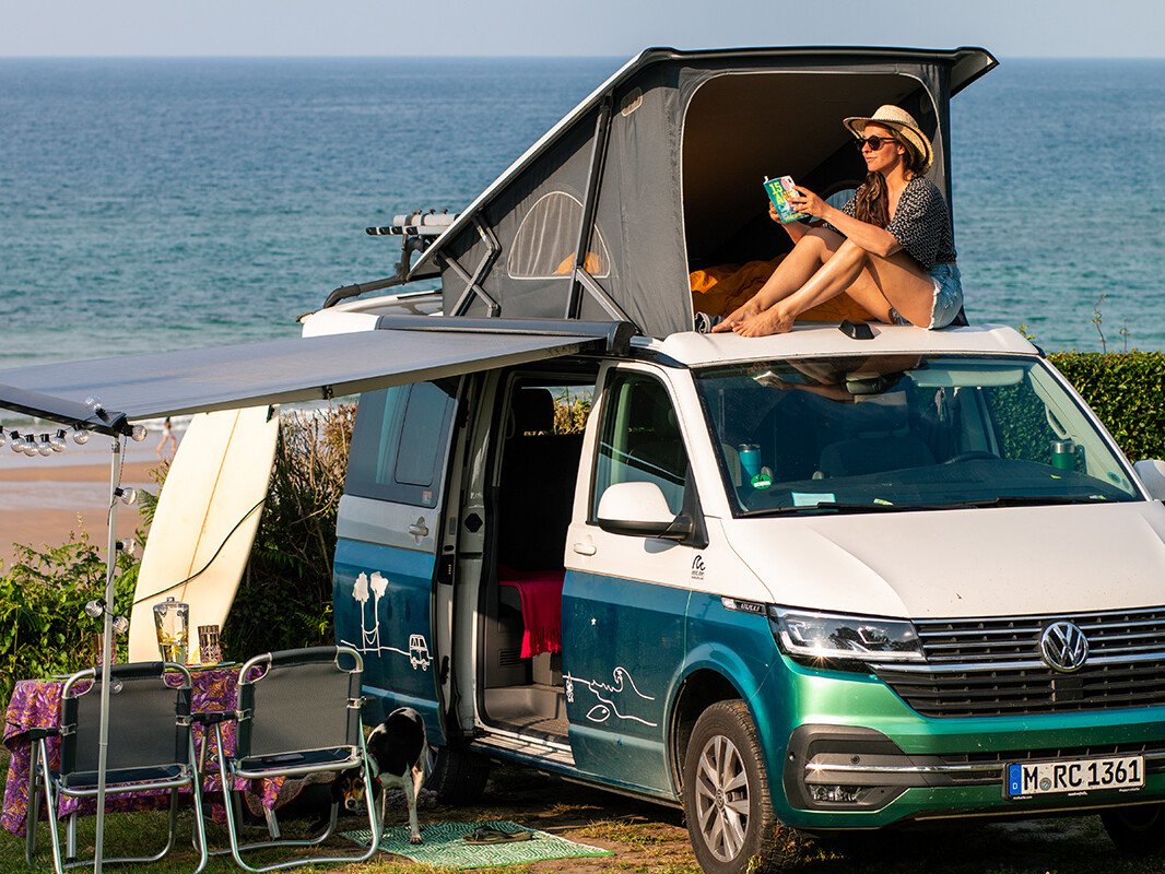 Camping at Playa Oyambre in Spain