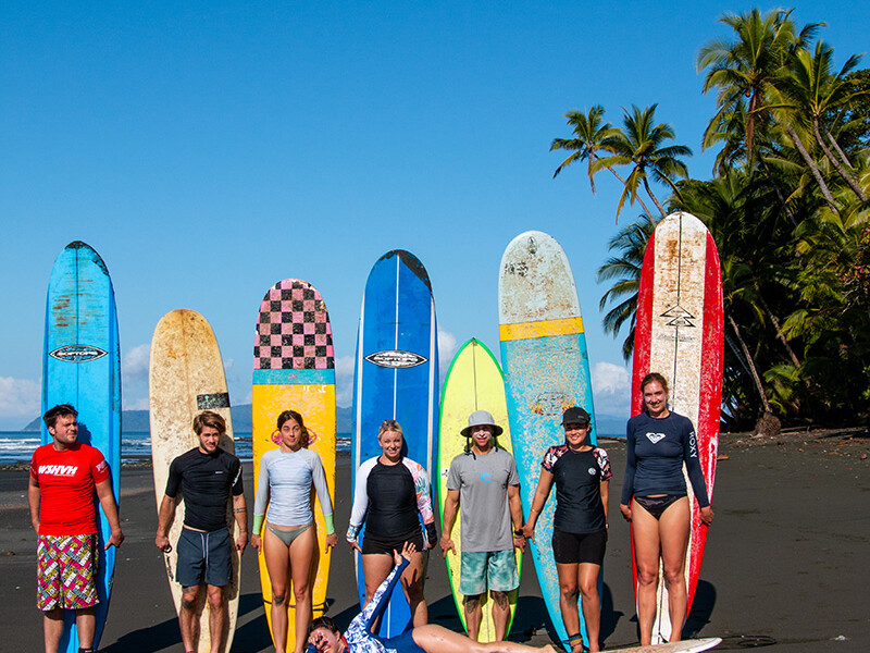 Retreat group at our Mokum Surf Club retreat in Costa Rica