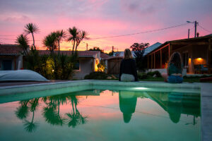 Sunset by the pool at The Peak House in Sintra