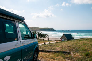 Playa Pantin during our surf road trip in Galicia