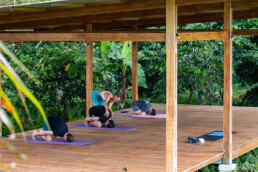 Yoga class during Mokum Surf Club retreat in Costa Rica