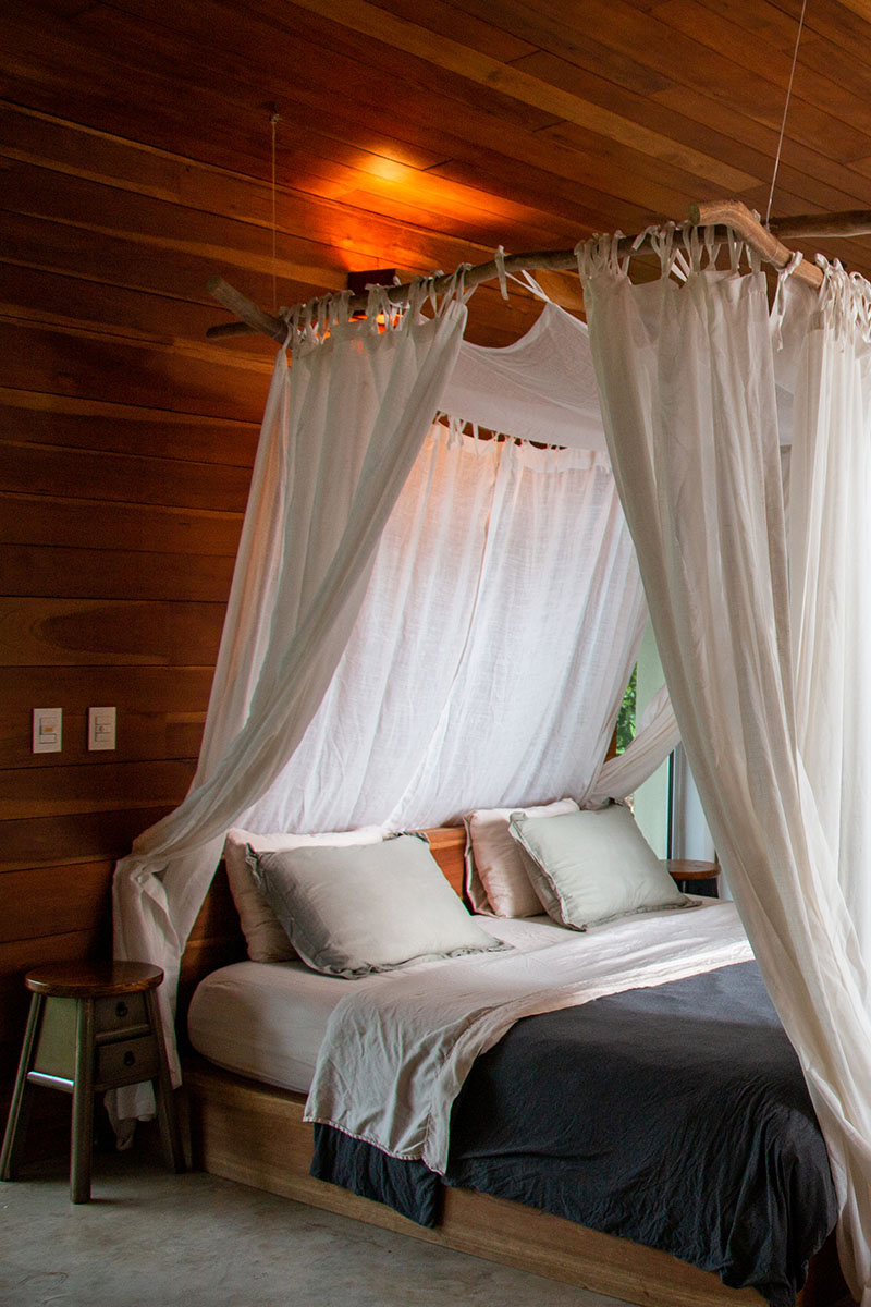 Bedroom at Mokum Surf Club Costa Rica retreat is a luxury surf escape