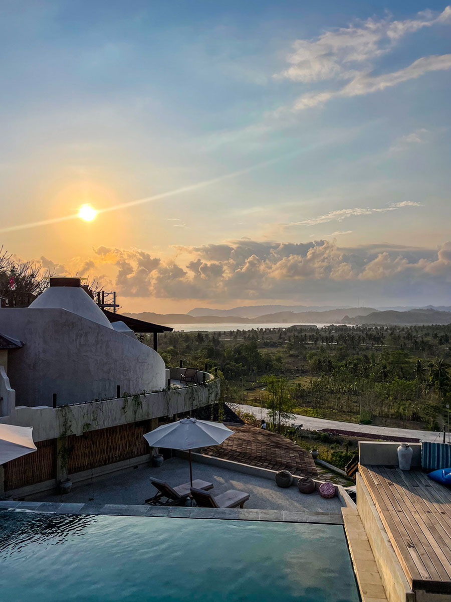 View at luxury surf escape Dome Lombok