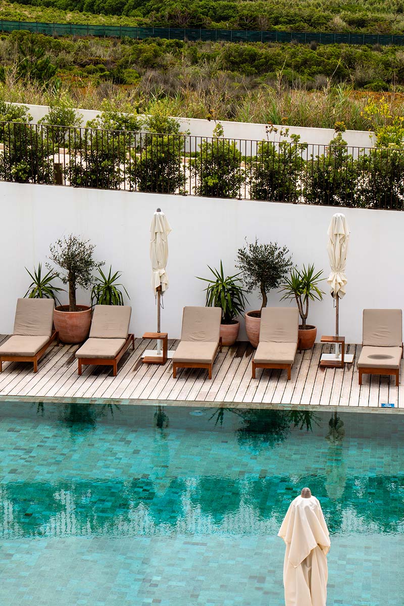 Swimming pool at luxury surf escape Aethos Ericeira in Portugal