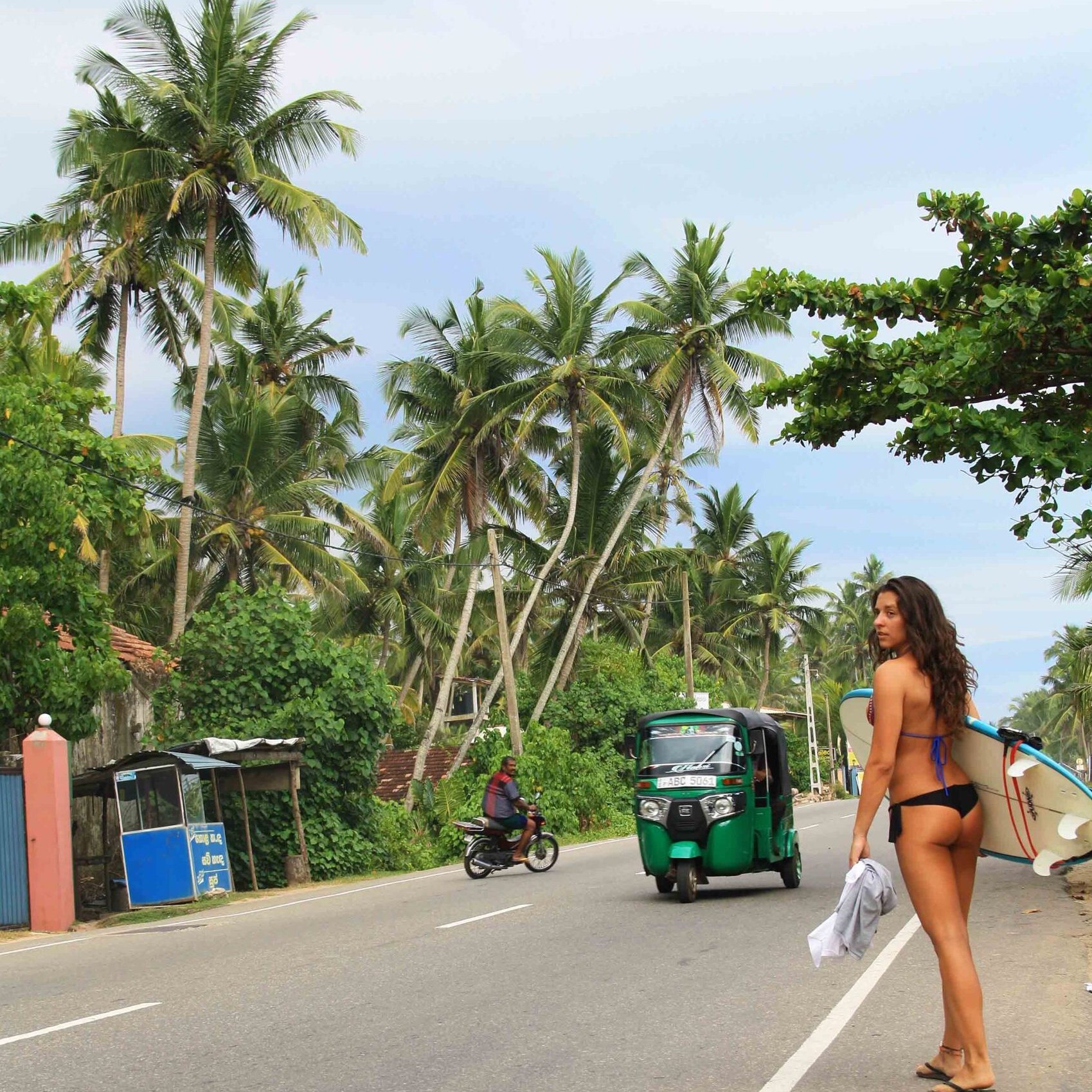 Girl in a street in Ahangama, Sri Lanka