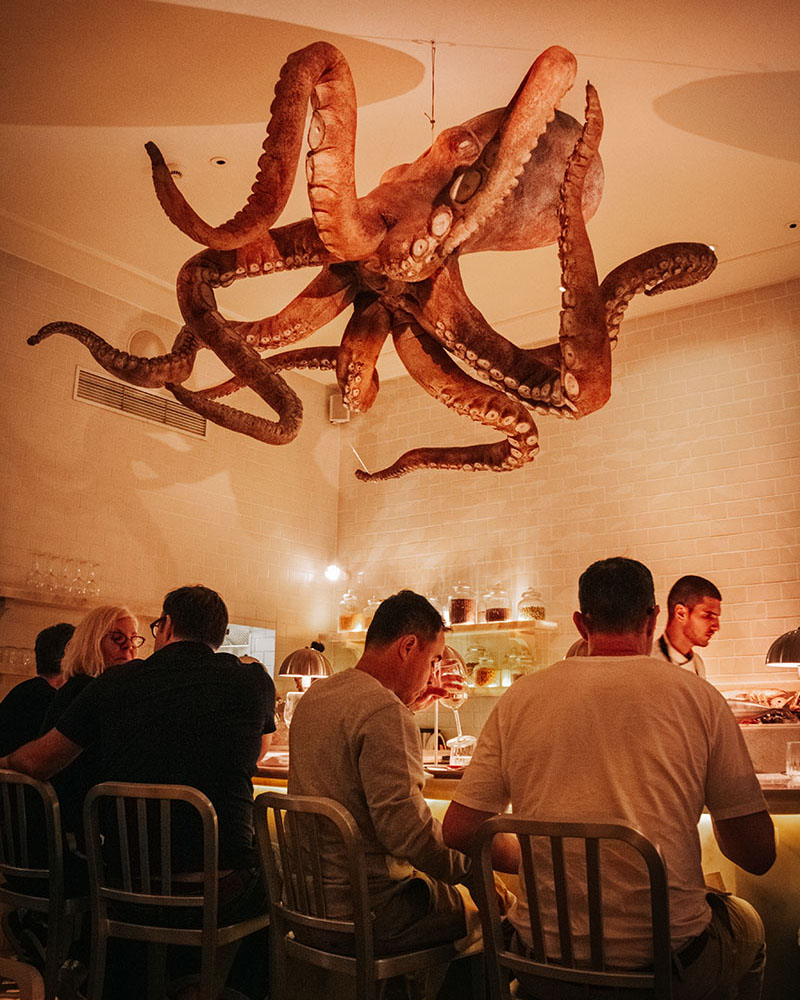 Eating at the bar of Restaurant A Cevicheria