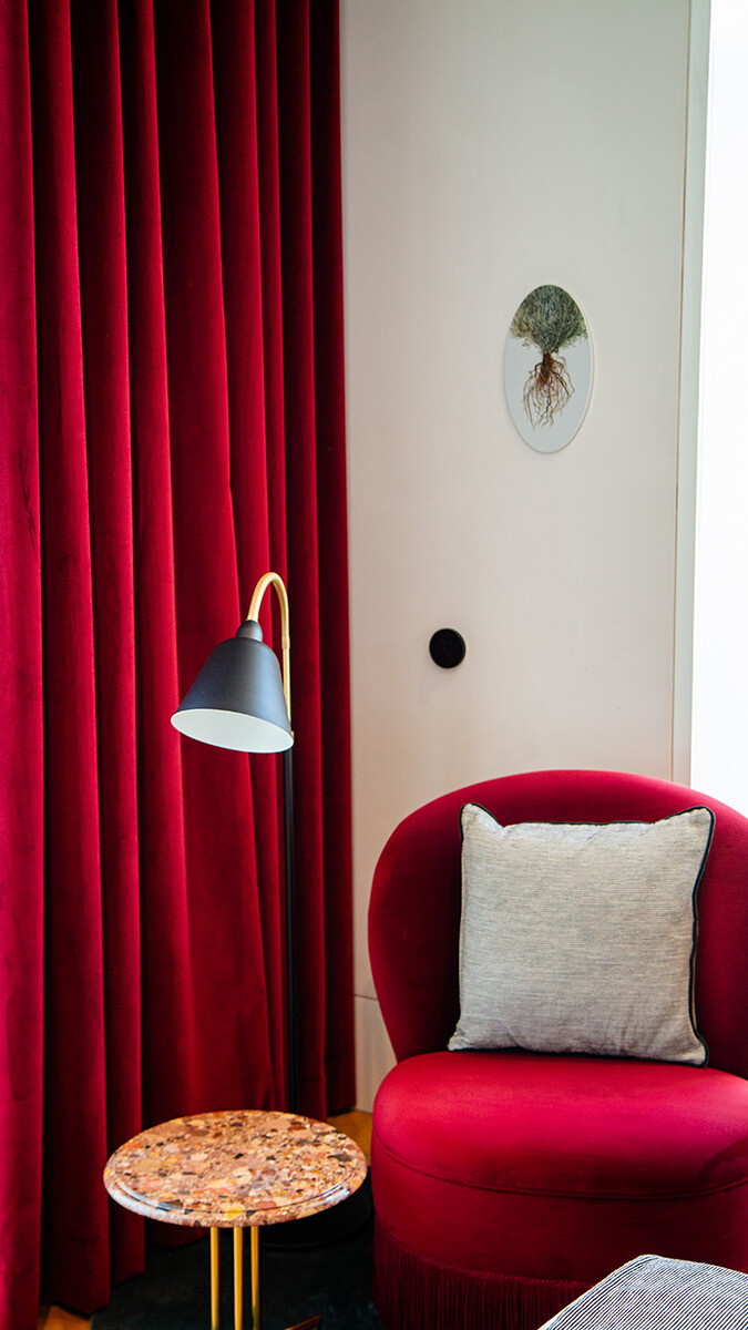 Details of the hotel room at Montebelo Vista Alegre in Lisbon